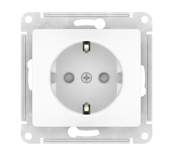 Розетка Systeme Electric GLOSSA с заземлением со шторками, 16А, мех., быстрозажим. клем., БЕЛЫЙ GSL000145S