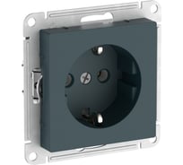 Розетка Systeme Electric ATLASDESIGN с заземлением, 16А, мех., быстрозажим. клем., ИЗУМРУД ATN000843S