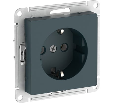 Розетка Systeme Electric ATLASDESIGN с заземлением, 16А, мех., быстрозажим. клем., ИЗУМРУД ATN000843S