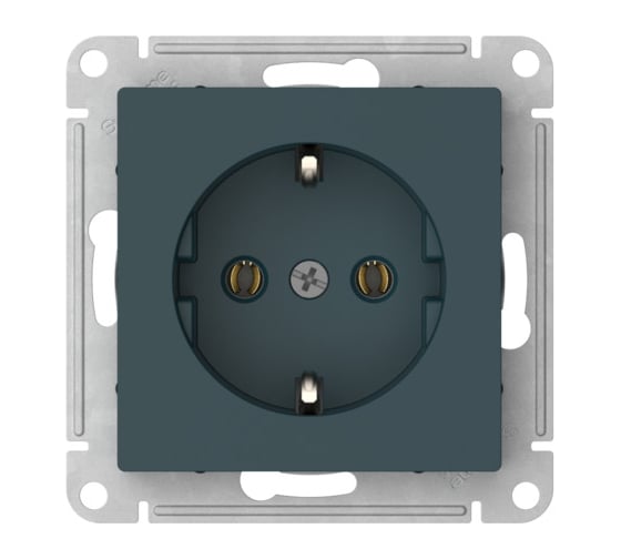 Розетка Systeme Electric ATLASDESIGN с заземлением, 16А, мех., быстрозажим. клем., ИЗУМРУД ATN000843S