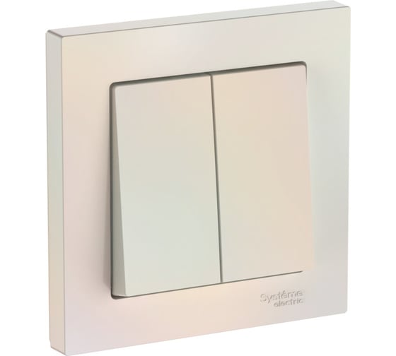 2-клавишный выключатель Systeme Electric ATLASDESIGN сх.5, 10АХ, в сборе, быстрозажим. клем., ЖЕМЧУГ ATN000452S 1