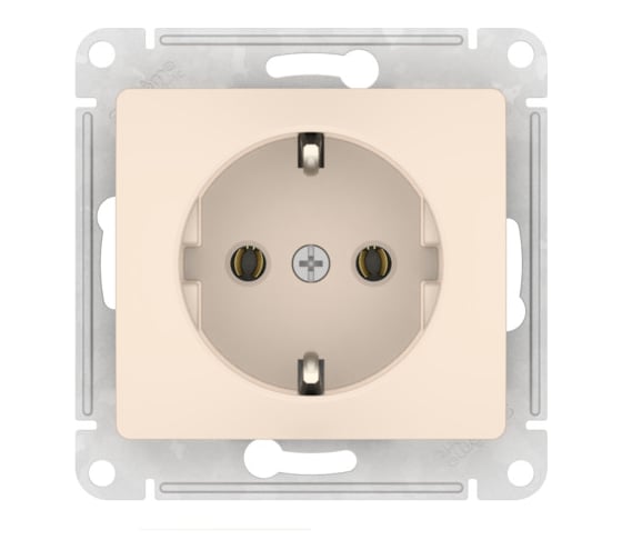 Розетка Systeme Electric GLOSSA с заземлением, 16А, мех., быстрозажим. клем., БЕЖЕВЫЙ GSL000243S 1