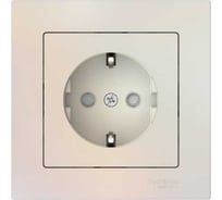 Розетка Systeme Electric ATLASDESIGN с заземлением со шторками, 16А, в сборе, быстрозажим. клем., жемчуг ATN000444S