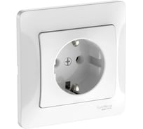 Розетка Systeme Electric GLOSSA с заземлением, 16А, в сборе, быстрозажим. клем., БЕЛЫЙ GSL000142S