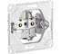 Розетка Systeme Electric ATLASDESIGN с заземлением со шторками, 16А, мех., быстрозажим. клем., мокко ATN000645S 1