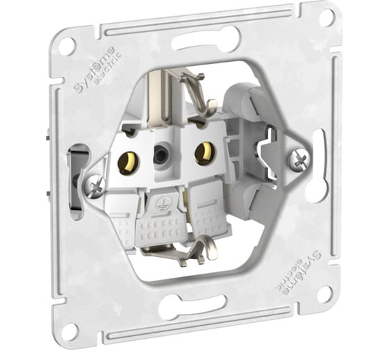 Розетка Systeme Electric GLOSSA с заземлением со шторк. с крышк., 16А, IP44, в сборе, быстрозажим. клем., БЕЛЫЙ GSL000148S
