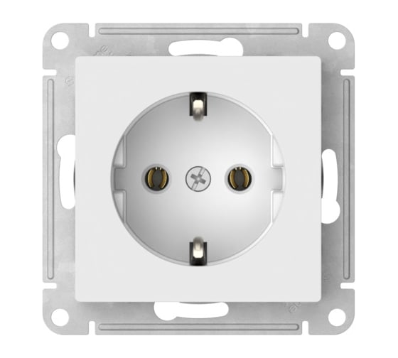 Розетка Systeme Electric ATLASDESIGN с заземлением, 16А, мех., быстрозажим. клем., БЕЛЫЙ ATN000143S