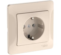 Розетка Systeme Electric GLOSSA с заземлением, 16А, в сборе, быстрозажим. клем., БЕЖЕВЫЙ GSL000242S