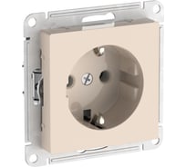 Розетка Systeme Electric ATLASDESIGN с заземлением, 16А, мех., быстрозажим. клем., БЕЖЕВЫЙ ATN000243S