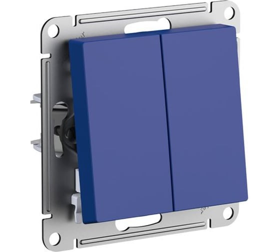 2-клавишный выключатель Systeme Electric ATLASDESIGN сх.5, 10АХ, мех., быстрозажим. клем., АКВАМАРИН ATN001151S 1
