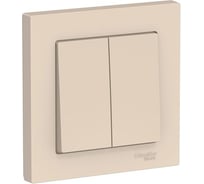 2-клавишный выключатель Systeme Electric ATLASDESIGN сх.5, 10АХ, в сборе, быстрозажим. клем., БЕЖЕВЫЙ ATN000252S