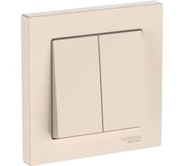 2-клавишный выключатель Systeme Electric ATLASDESIGN сх.5, 10АХ, в сборе, быстрозажим. клем., БЕЖЕВЫЙ ATN000252S
