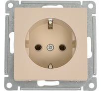 Розетка Systeme Electric ATLASDESIGN с заземлением, 16А, мех., быстрозажим. клем., ПЕСОЧНЫЙ ATN001243S