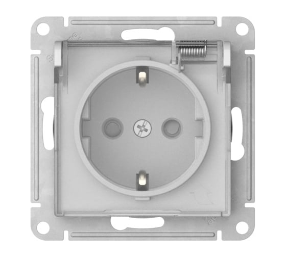 Розетка Systeme Electric ATLASDESIGN AQUA с заземлением со шторками с прозрачной крышкой, 16А, IP44, мех., быстрозажимные клеммы, белый ATN440146S