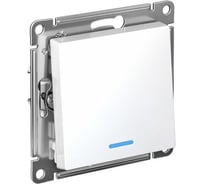 1-кл переключатель с подсветкой Systeme Electric ATLASDESIGN, сх.6а, 10 АХ, мех., быстрозажимная клемма, БЕЛЫЙ ATN000163S