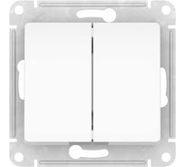 Выключатель 2-клавишный Systeme Electric GLOSSA, сх.5, 10АХ, мех., быстрозажим. клем., белый GSL000151S