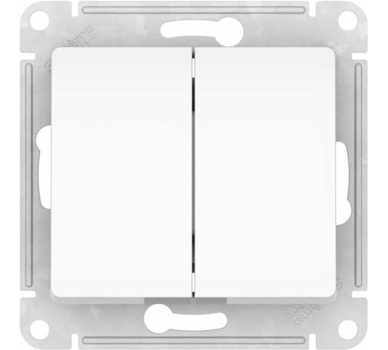 Выключатель 2-клавишный Systeme Electric GLOSSA, сх.5, 10АХ, мех., быстрозажим. клем., белый GSL000151S 1