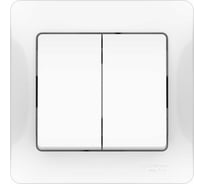 Выключатель 2-клавишный Systeme Electric GLOSSA, сх.5, 10АХ, в сборе, быстрозажим. клем., белый GSL000152S
