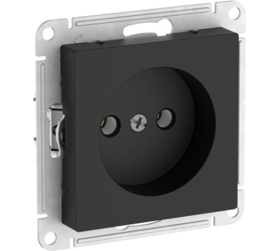 Розетка Systeme Electric ATLASDESIGN без заземления без шторок, 16А, мех., быстрозажимные клеммы, карбон ATN001041S