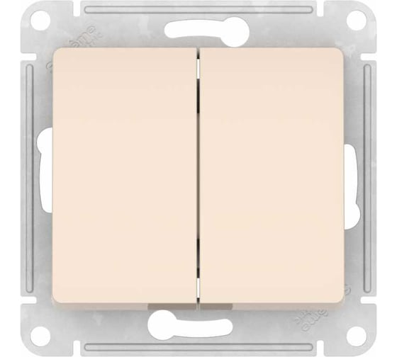 Выключатель 2-клавишный Systeme Electric GLOSSA, сх.5, 10АХ, мех., быстрозажим. клем., бежевый GSL000251S 1
