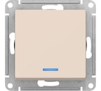 1-клавишный переключатель с подсветкой Systeme Electric GLOSSA, сх.6а, 10АХ, мех., быстрозажимные клеммы, бежевый GSL000263S