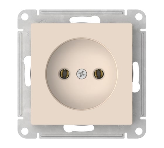 Розетка Systeme Electric ATLASDESIGN без заземления без шторок, 16А, мех., быстрозажимные клеммы, бежевый ATN000241S 1