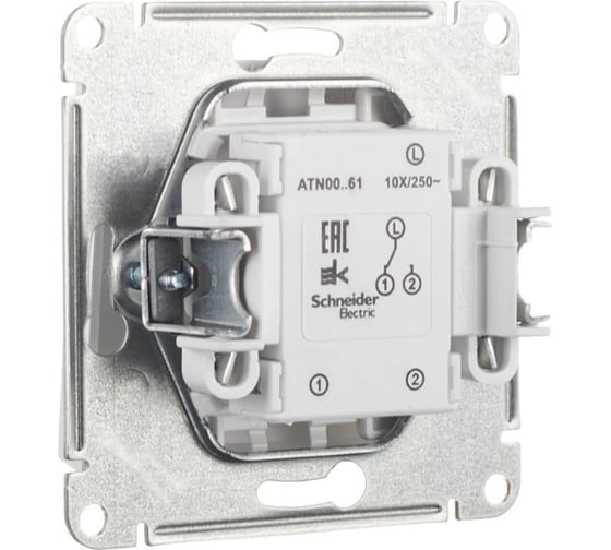 1-клавишный переключатель Systeme Electric GLOSSA, сх.6, 10АХ, мех., быстрозажимные клеммы, белый GSL000161S