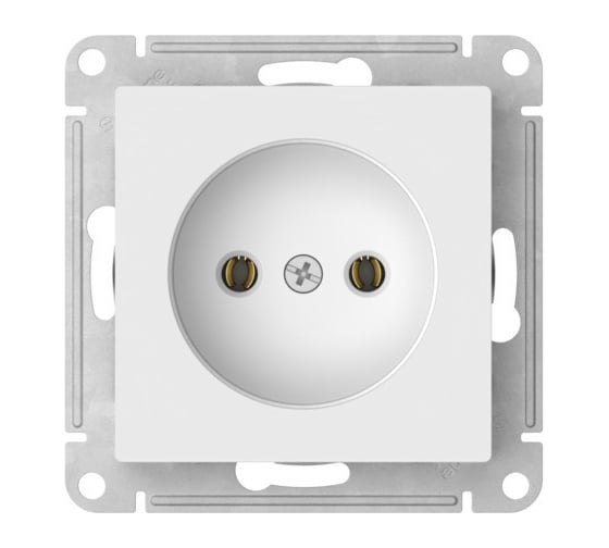 Розетка Systeme Electric ATLASDESIGN без заземления без шторок, 16А, мех., быстрозажимные клеммы, белый ATN000141S