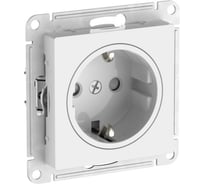 Розетка Systeme Electric ATLASDESIGN ART с заземлением со шторками, 16А, мех., быстрозажимные клеммы, белый ATN200145S
