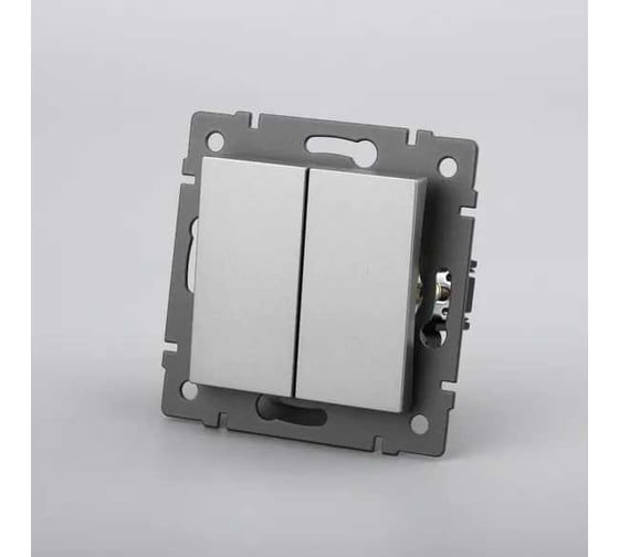 Механизм выключателя двухклавишный Arlight непроходной SWT-MK02-PL-GR-V 1шт 049889