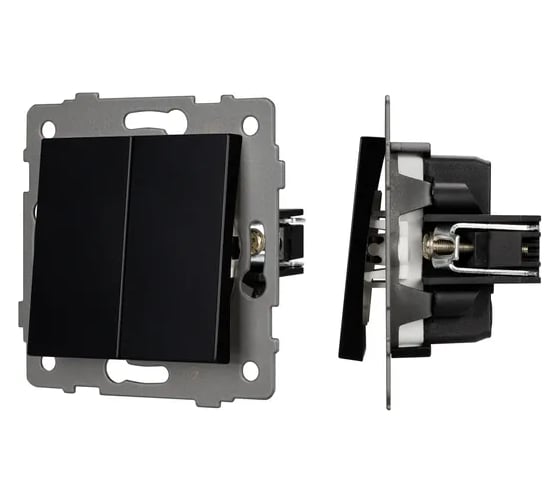 Механизм выключателя двухклавишный Arlight самовозвратный SWT-MKR2-PL-BK-V 1шт 049884