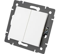 Механизм выключателя двухклавишный Arlight самовозвратный SWT-MKR2-PL-WH-V 1шт 0 049883