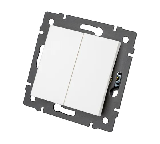 Механизм выключателя двухклавишный Arlight самовозвратный SWT-MKR2-PL-WH-V 1шт 049883