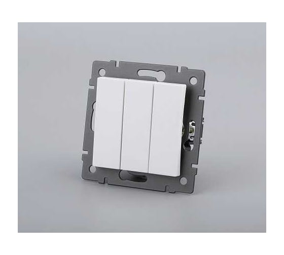 Механизм выключателя трехклавишный Arlight непроходной SWT-MK03-PL-WH-V 1шт 049896