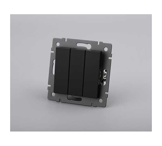 Механизм выключателя трехклавишный Arlight непроходной SWT-MK03-PL-BK-V 1шт 049897 1