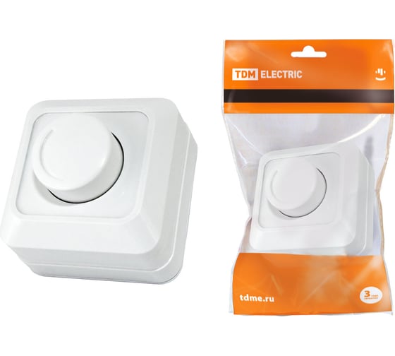 Поворотный светорегулятор TDM ELECTRIC RL 600Вт IP20 белый "Ладога" SQ1801-0109 1