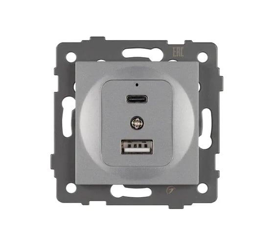 Механизм USB розетки Arlight SCT-MUAC-PL-GR-V 1шт 0 49840