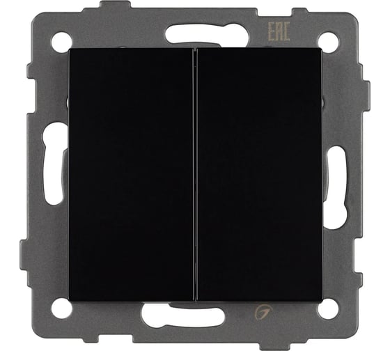 Механизм выключателя двухклавишный проходной Arlight SWT-MKP2-PL-BK-V 1шт 0 49893