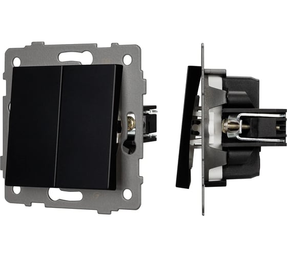 Механизм выключателя двухклавишный проходной Arlight SWT-MKP2-PL-BK-V 1шт 0 49893