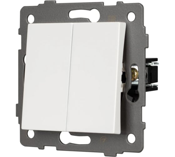 Механизм выключателя двухклавишный проходной Arlight SWT-MKP2-PL-WH-V 1шт 0 49892 1