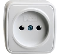 Розетка накладная STEKKER Basic 1-местная, б/з, 250В, 16А PST10-501-20 50074