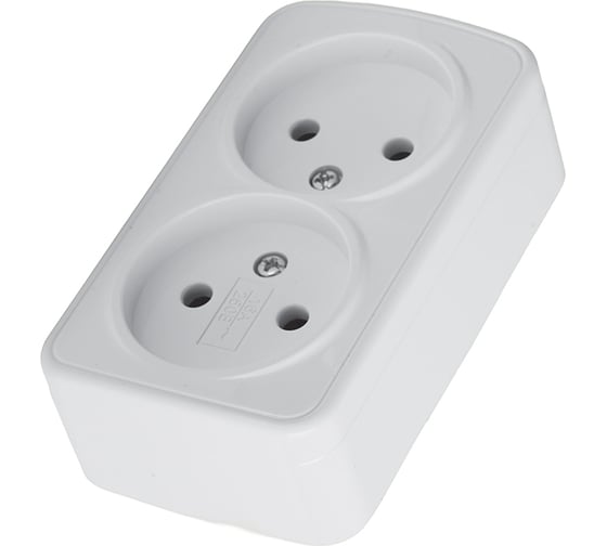 Розетка накладная STEKKER Basic 2-местная, б/з, 250В, 16А PST10-502-20 50075