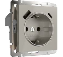 Розетка с заземлением WERKEL W1271704 шторками и USB тип A+C (дымчатый) a069465