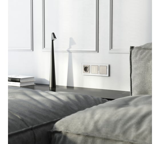 Розетка с заземлением WERKEL W1271704 шторками и USB тип A+C (дымчатый) a069465