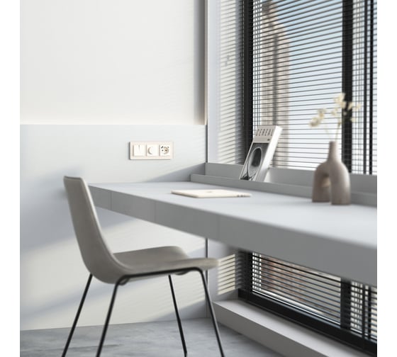 Розетка WERKEL с заземлением, шторками и usb тип a+c, айвори матовый a069611