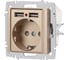 Розетка Intro Accent 641004, PE Schuko со шторками, 16А 250В 2хUSB, IP20, СУ, шампань Б0063696 4