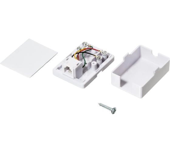 Розетка телефонная RETIC на 1 порт, RJ-11 6p4c, на плате, 10 шт J-6P4C-1P-TWCS/10