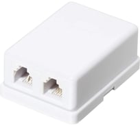 Розетка телефонная RETIC на 2 порта, RJ-11 6p4c, на плате, 10 шт J-6P4C-2P-TWCS/10