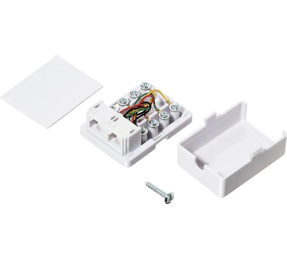 Розетка телефонная RETIC на 2 порта, RJ-11 6p4c, на плате, 10 шт J-6P4C-2P-TWCS/10