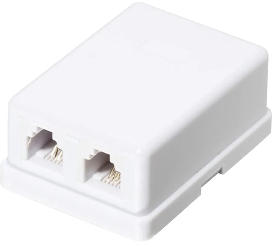 Розетка телефонная RETIC на 2 порта, RJ-11 6p4c, на плате, 100 шт J-6P4C-2P-TWCS/100